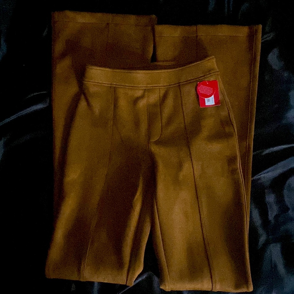 Spanx Faux Suede Leggings Size XS Petite Rich Caramel
